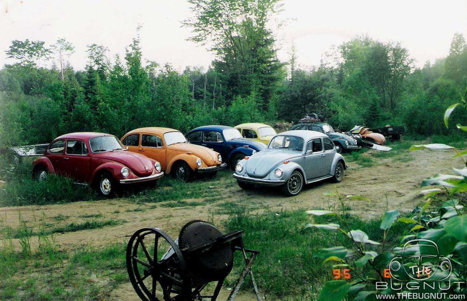 Classic Air-Cooled VW Beetles waiting to be restored